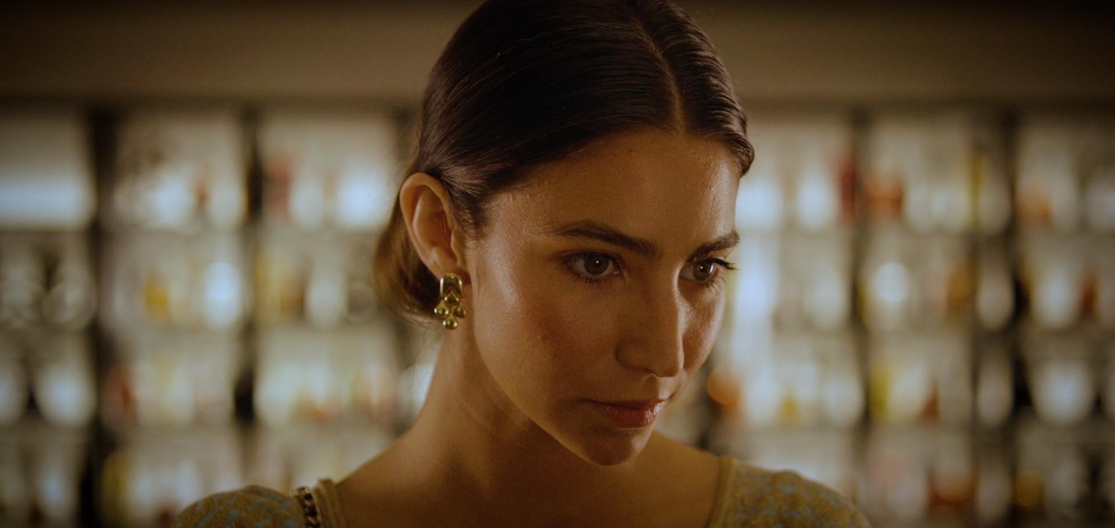 A close-up portrait in warm light
